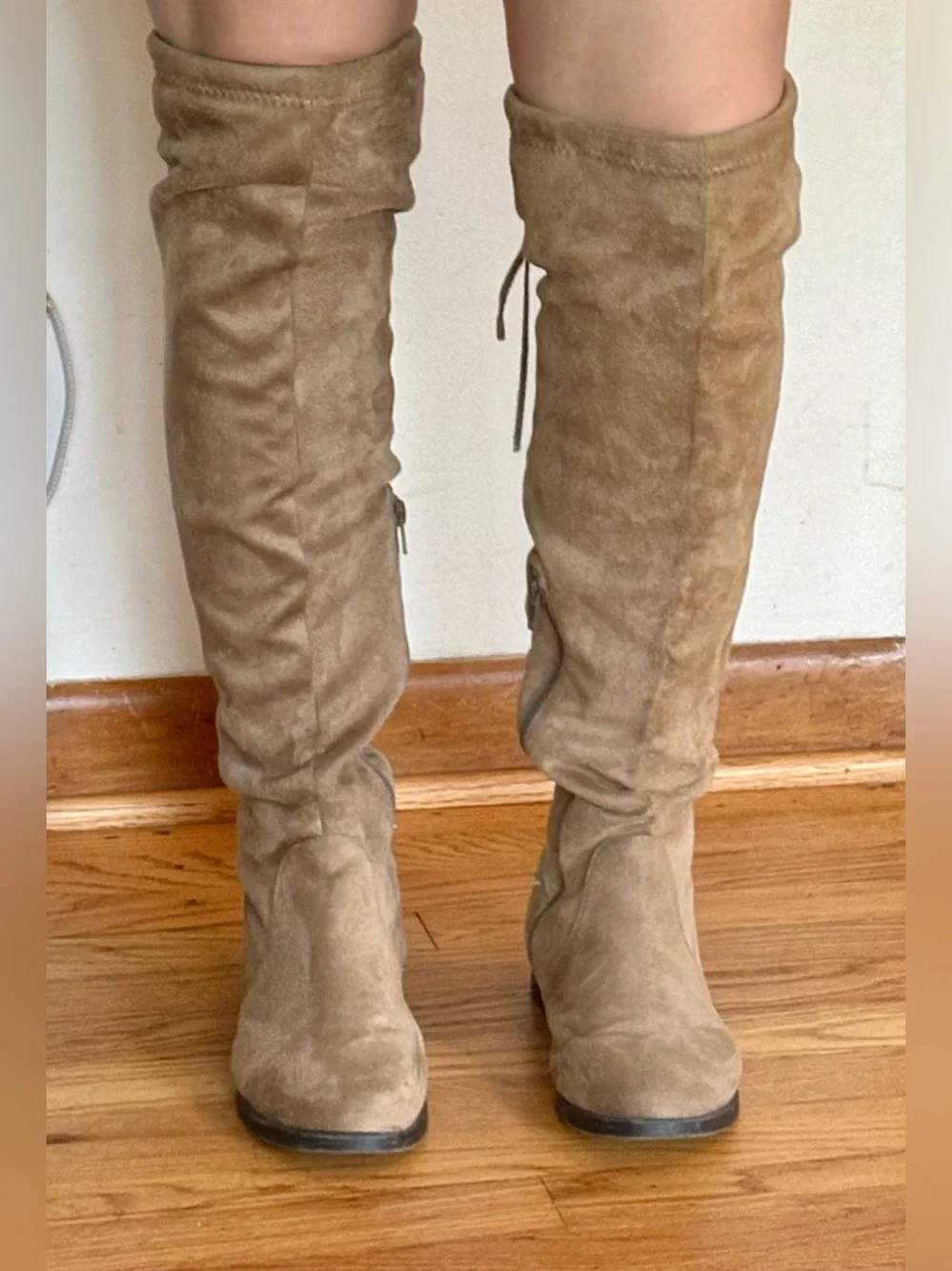 Women’s Over-the-Knee faux suede Boots in Tan